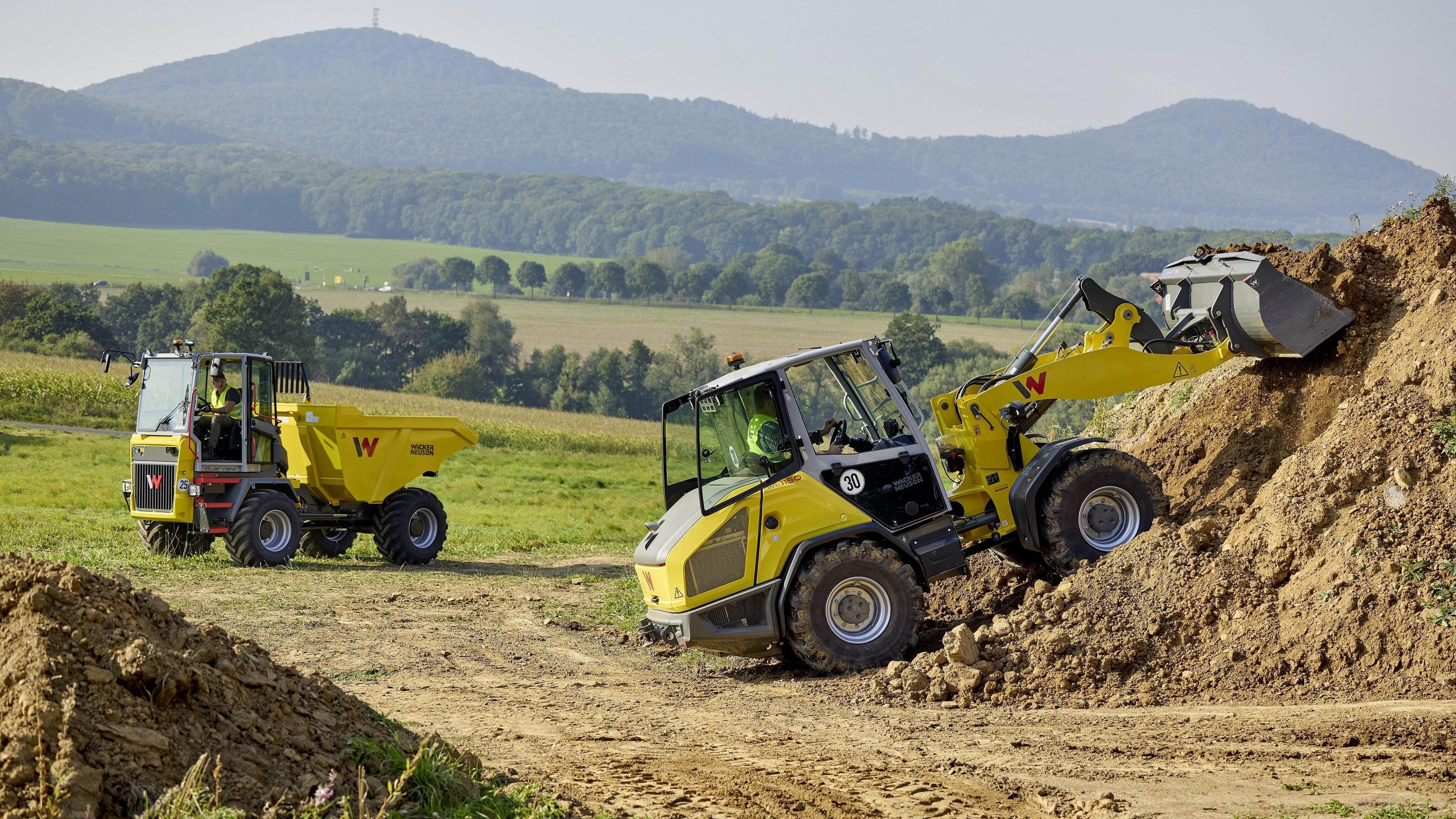 wheel loader in action